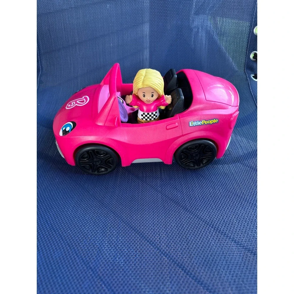 Fisher Price Little People Barbie Convertible Pink Sports Car with Figure HJN41